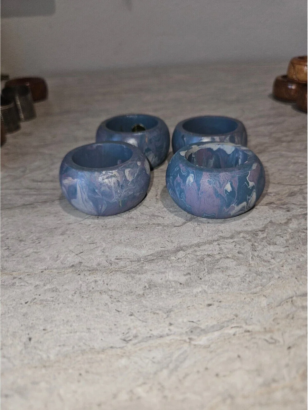 Vintage napkin ring holder set of 4